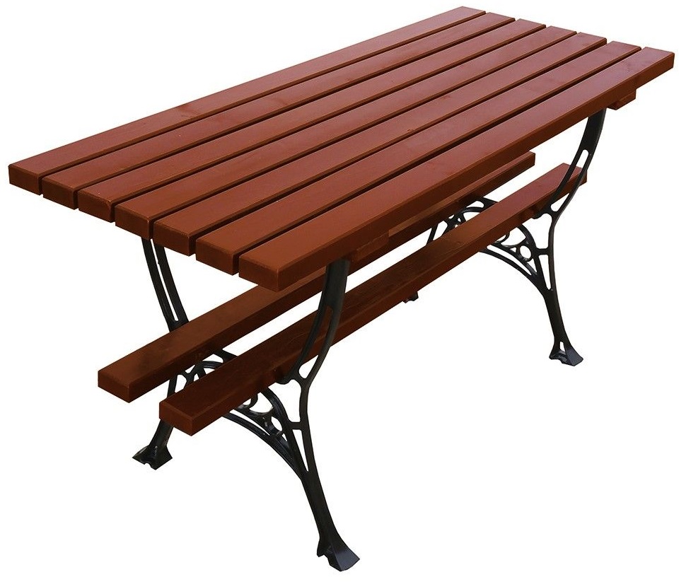 Metalinis lauko stalas su mediniu stalviršiu 2109