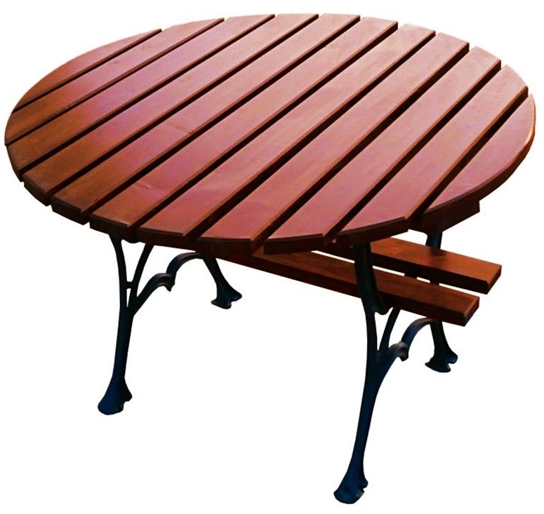 Metalinis lauko stalas su mediniu stalviršiu 2110